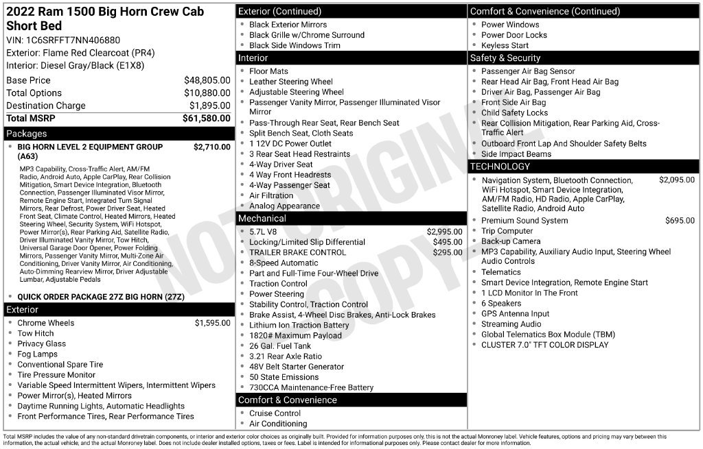 ram ram 1500 pickup 2022 1C6SRFFT7NN406880 image ram ram 1500 pickup 2022 1C6SRFFT7NN406880 image
